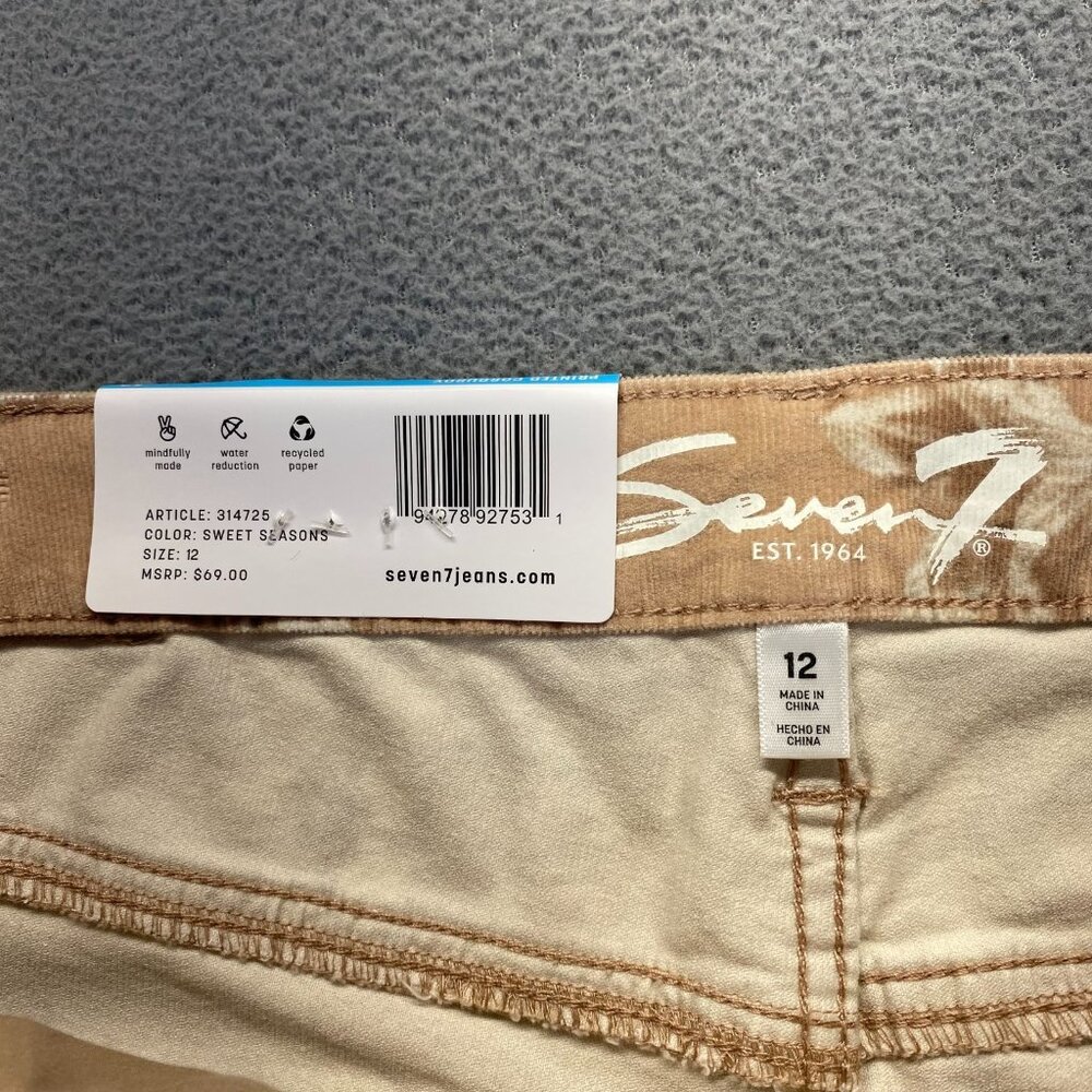 Seven 7 Women's‎ Floral Print Corduroy Pants,Size 12,Hight Rise,Skinny,Stretch - Picture 12 of 13